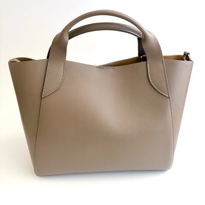 Dark Beige Lugano All Leather Tote
