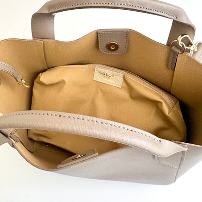 Dark Beige Lugano All Leather Tote