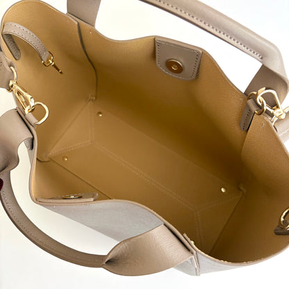 Dark Beige Lugano All Leather Tote