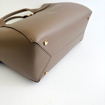 Dark Beige Lugano All Leather Tote