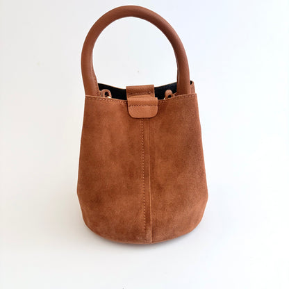 Cognac Suede City Bag