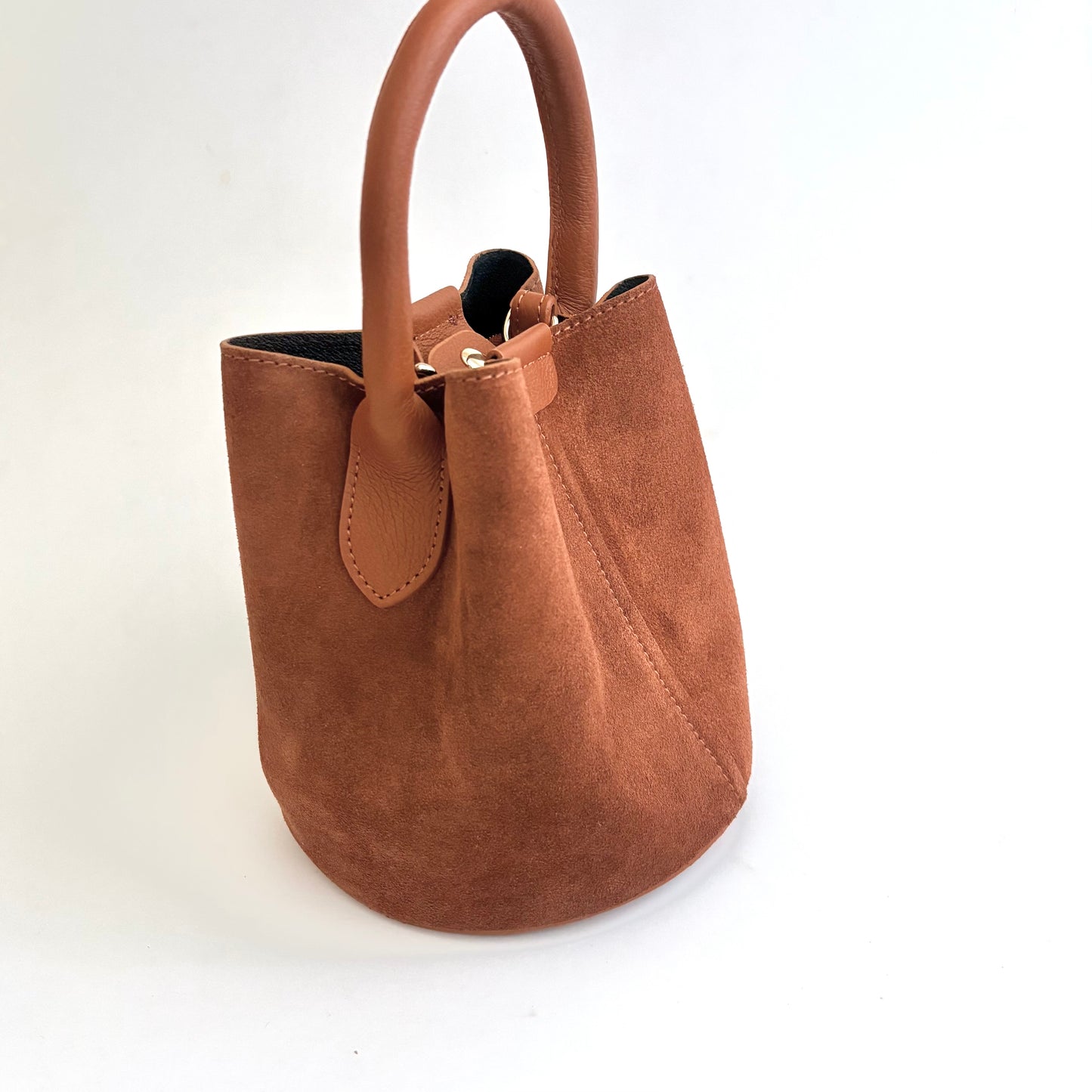 Cognac Suede City Bag