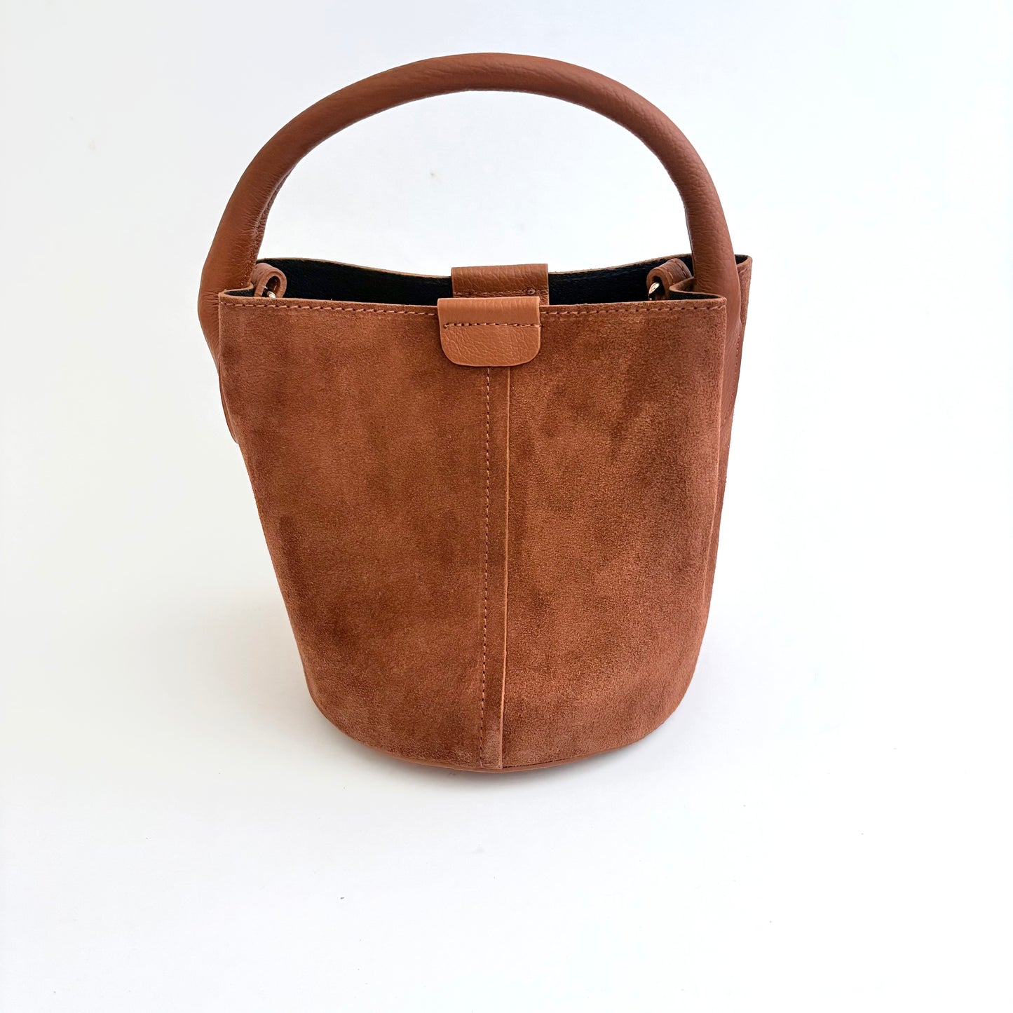 Cognac Suede City Bag