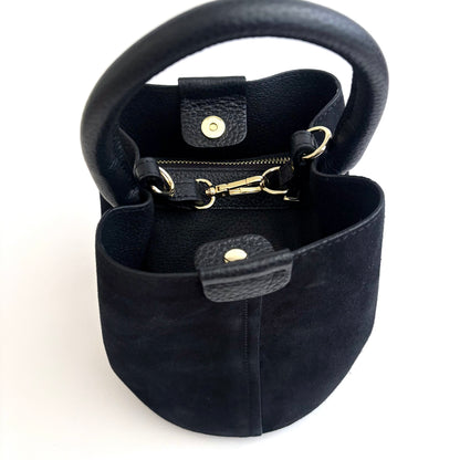 Noir Suede City Bag