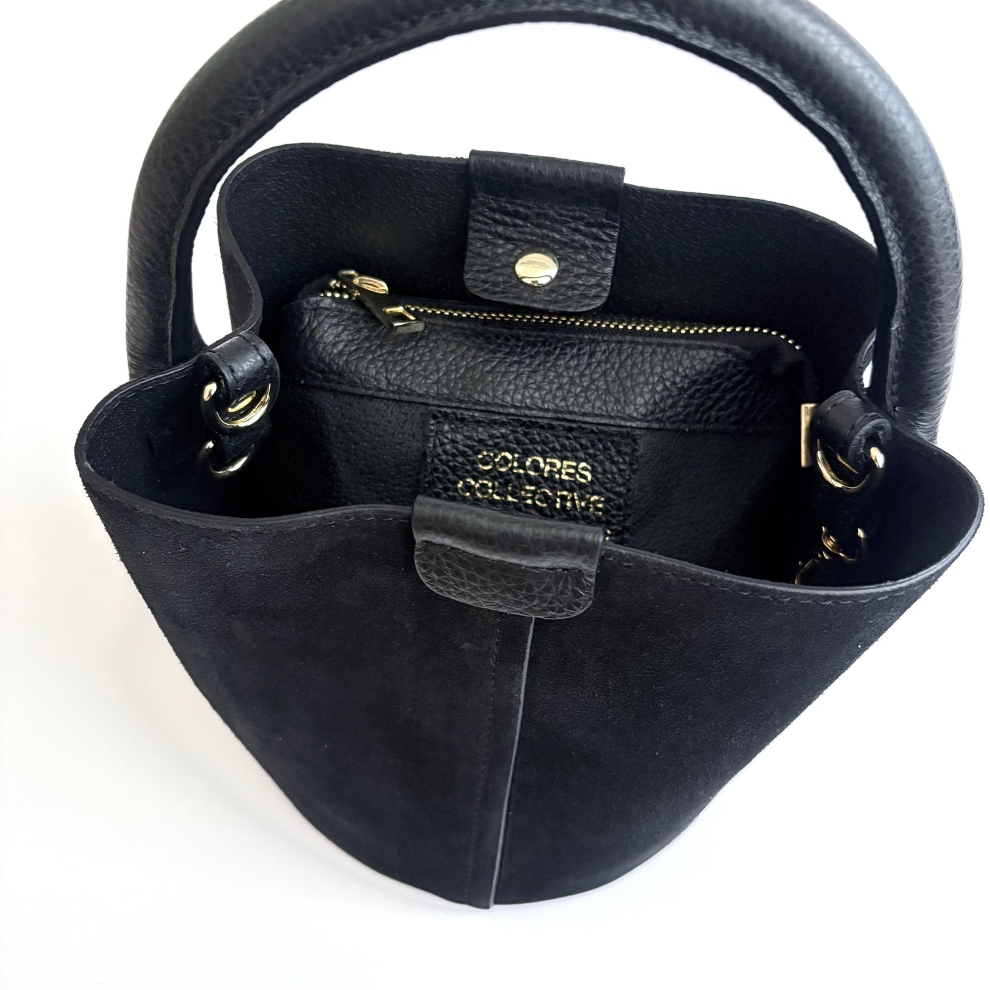 Noir Suede City Bag
