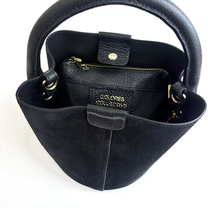 Noir Suede City Bag