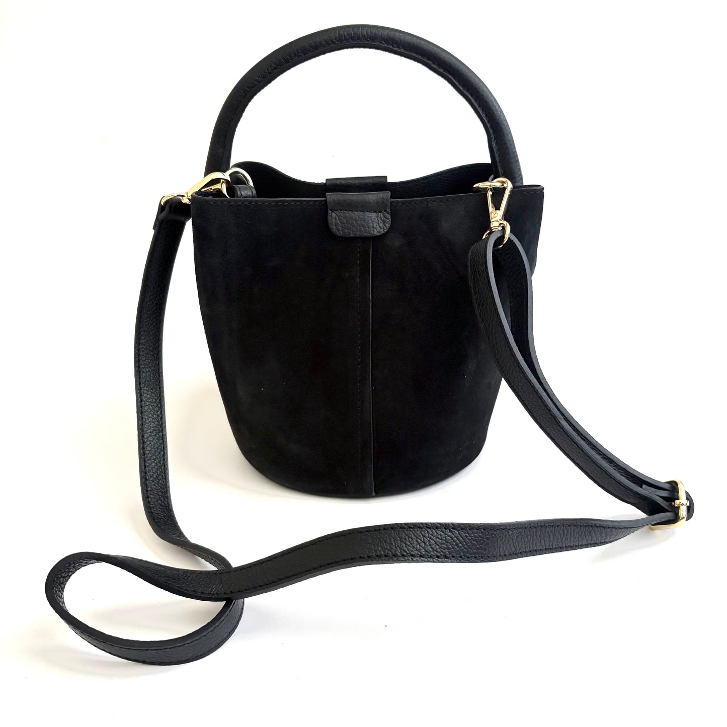 Noir Suede City Bag