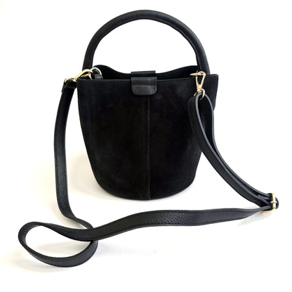 Noir Suede City Bag