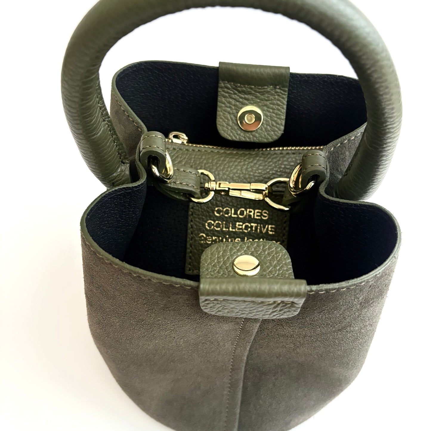 Green Suede City Bag