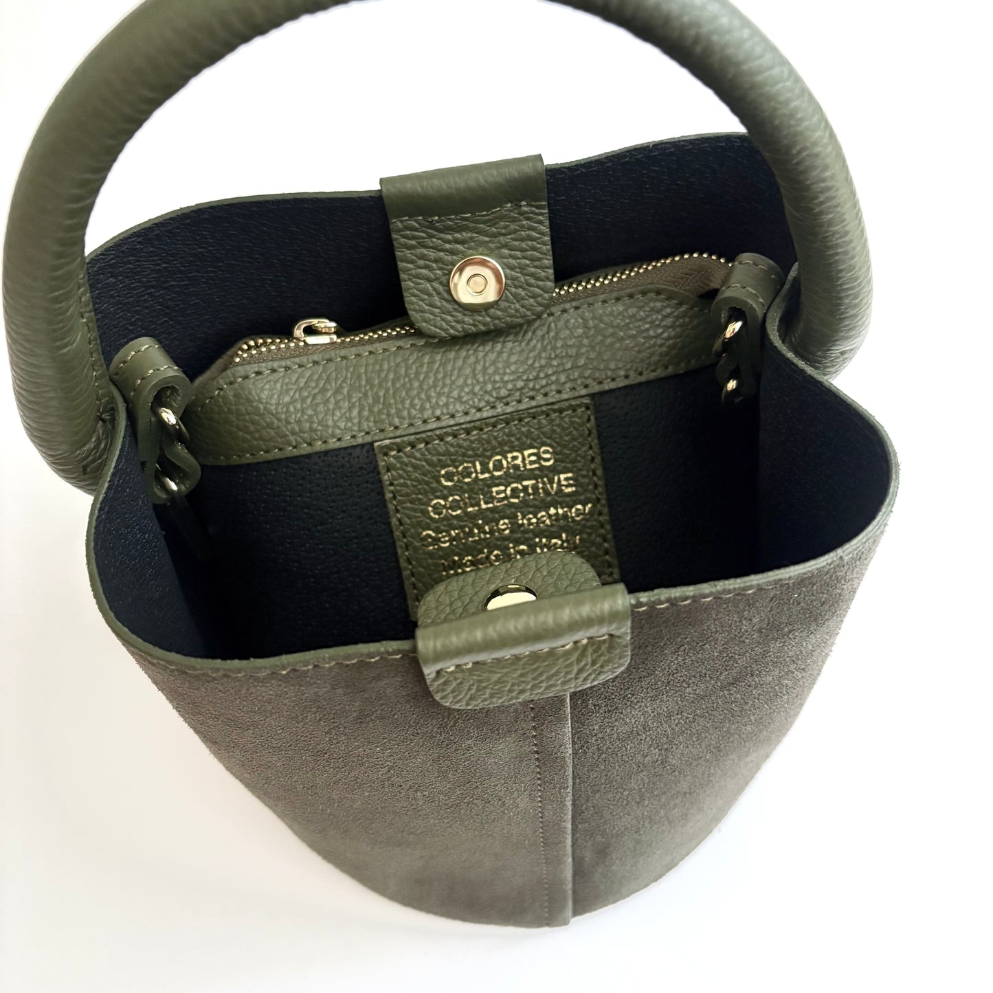 Green Suede City Bag