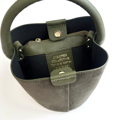 Green Suede City Bag