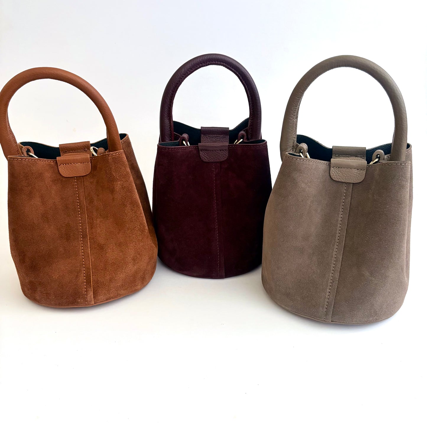 Cognac Suede City Bag