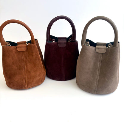 Cognac Suede City Bag
