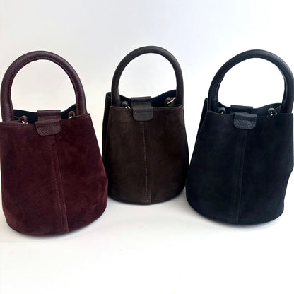 Dark Brown Suede City Bag
