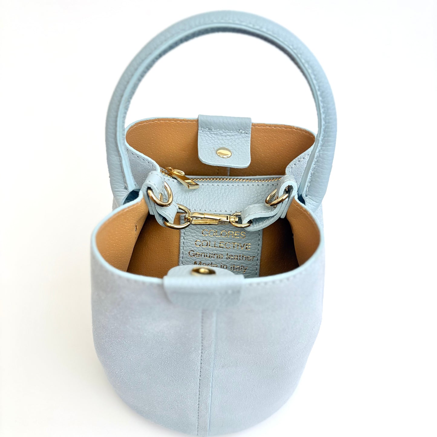 Light Blue Sueded City Bag