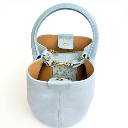Light Blue Sueded City Bag