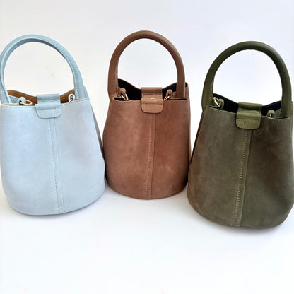 Light Blue Sueded City Bag