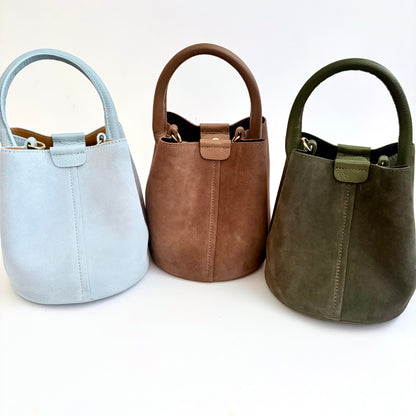 Green Suede City Bag