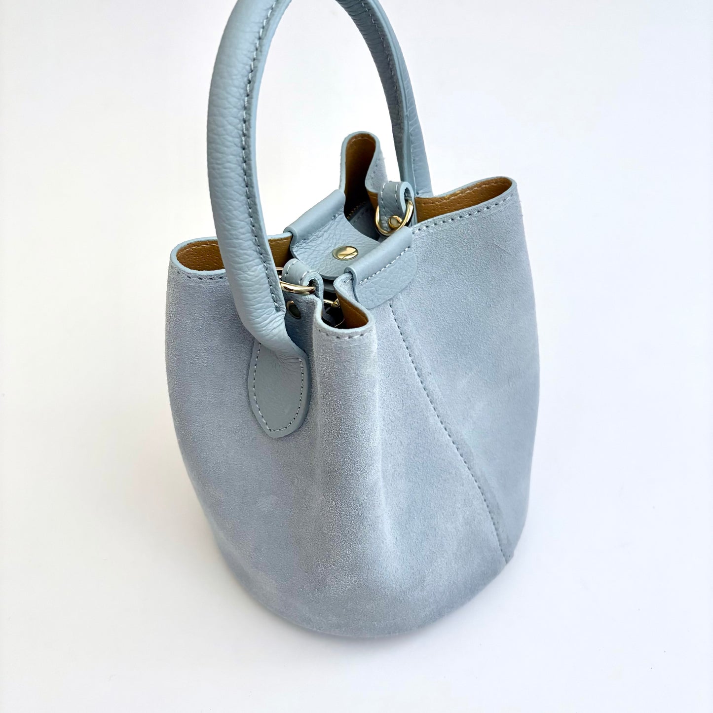Light Blue Sueded City Bag