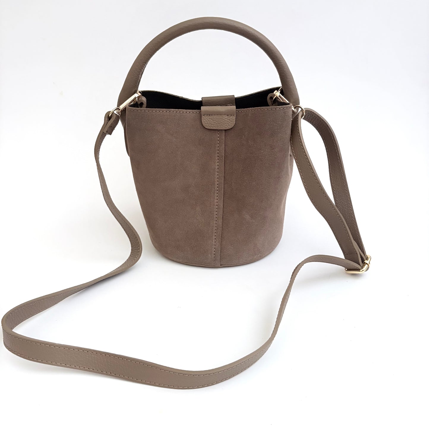 Stone Beige Suede City Bag