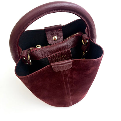 Merlot Suede City Bag