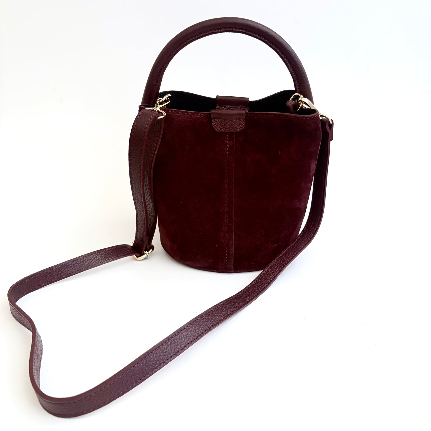 Merlot Suede City Bag