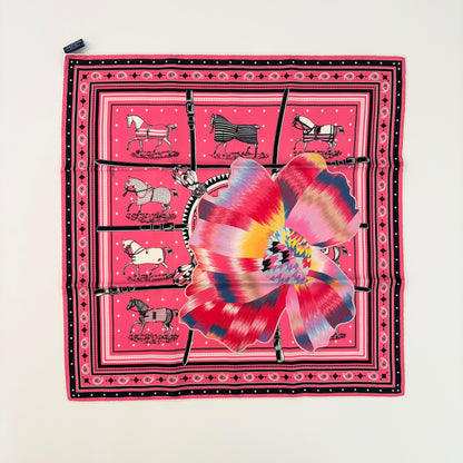 Marble Applique “Couvertures et Tenues de Jour” Hermes 55 Bandana Scarf