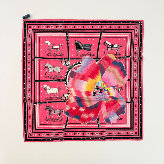 Marble Applique “Couvertures et Tenues de Jour” Hermes 55 Bandana Scarf