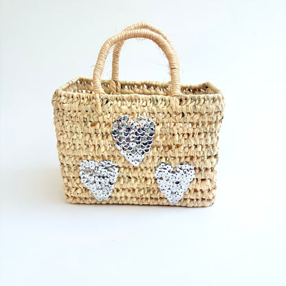 Mini Silver Hearts Tote