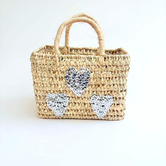 Mini Silver Hearts Tote