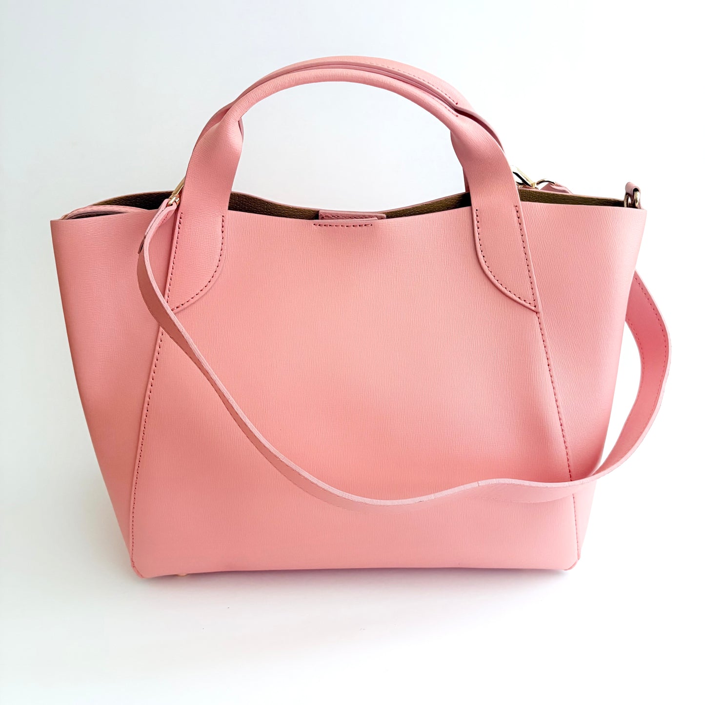 Pink Lugano All Leather Tote