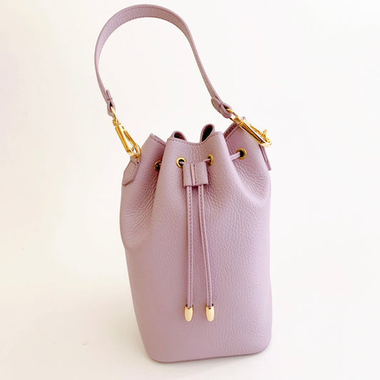 purple, lavender  Italian leather handbag