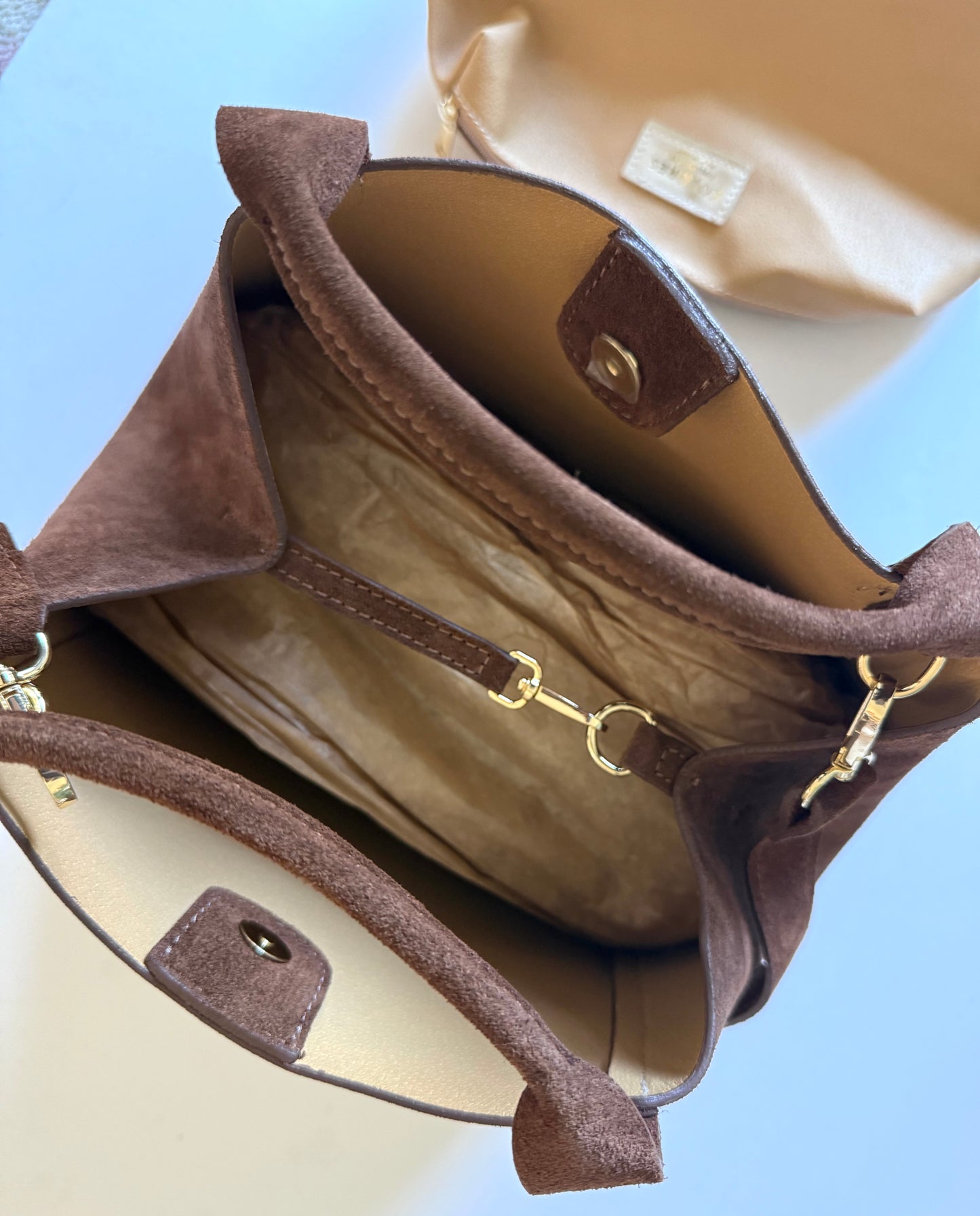 Brown Suede Lugano Tote
