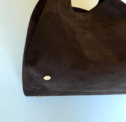 Deep Brown Suede Lugano Tote Limited *