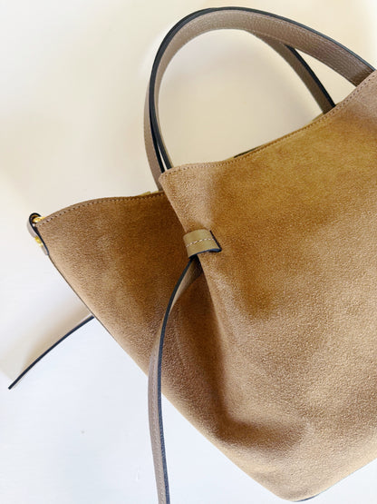 Suede Milan Tote: Sand