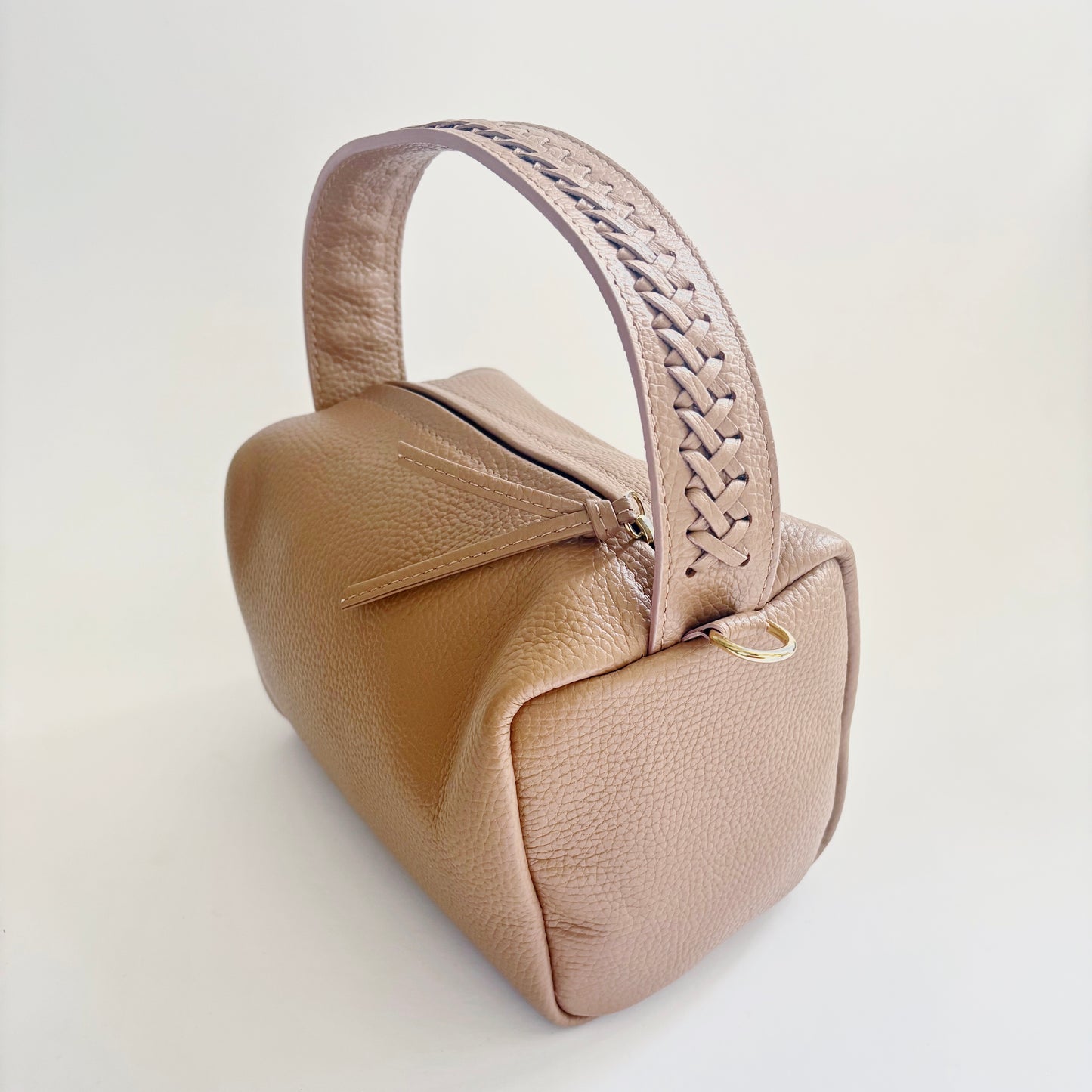 Braided Handle Bag Beige