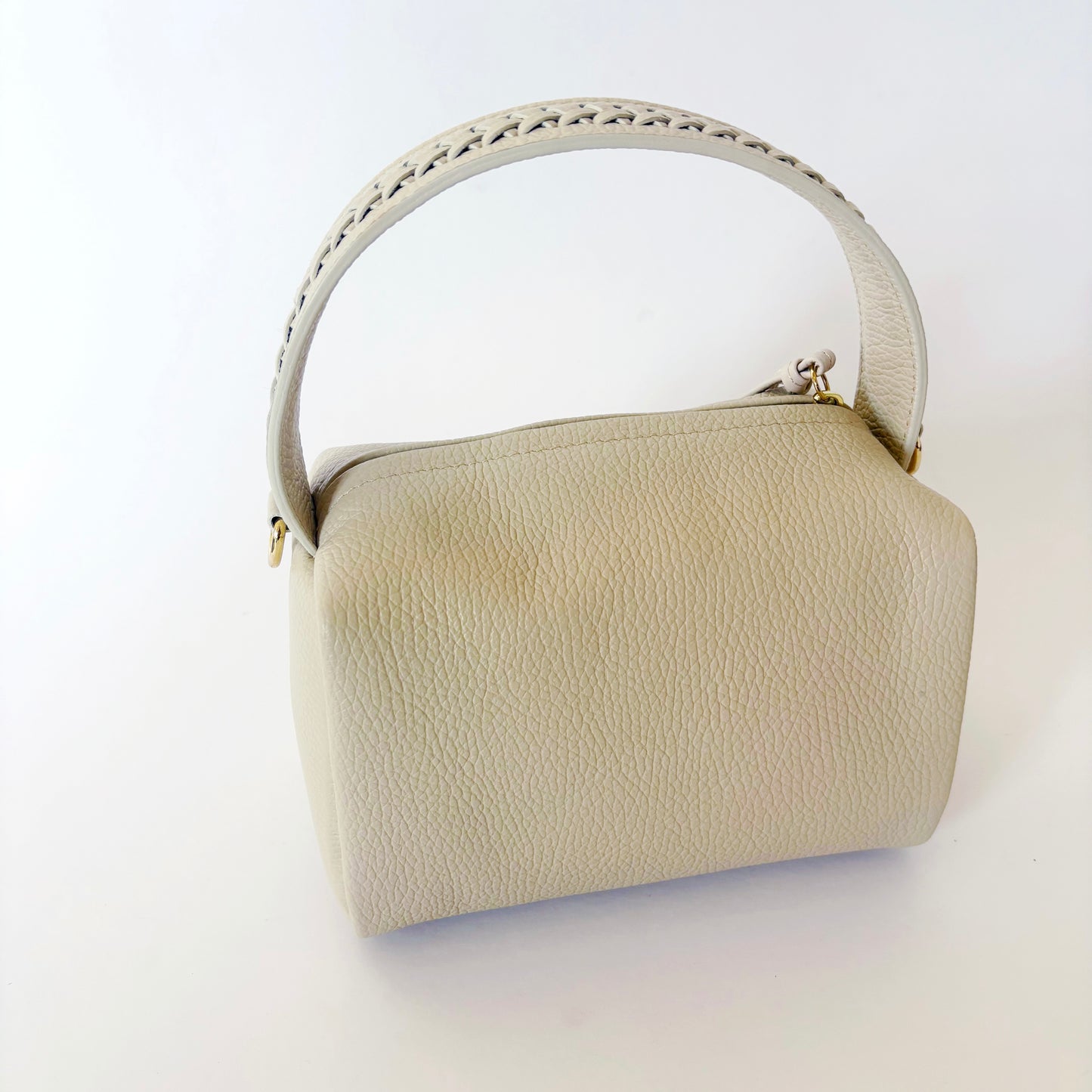 Braided Handle Bag Cream