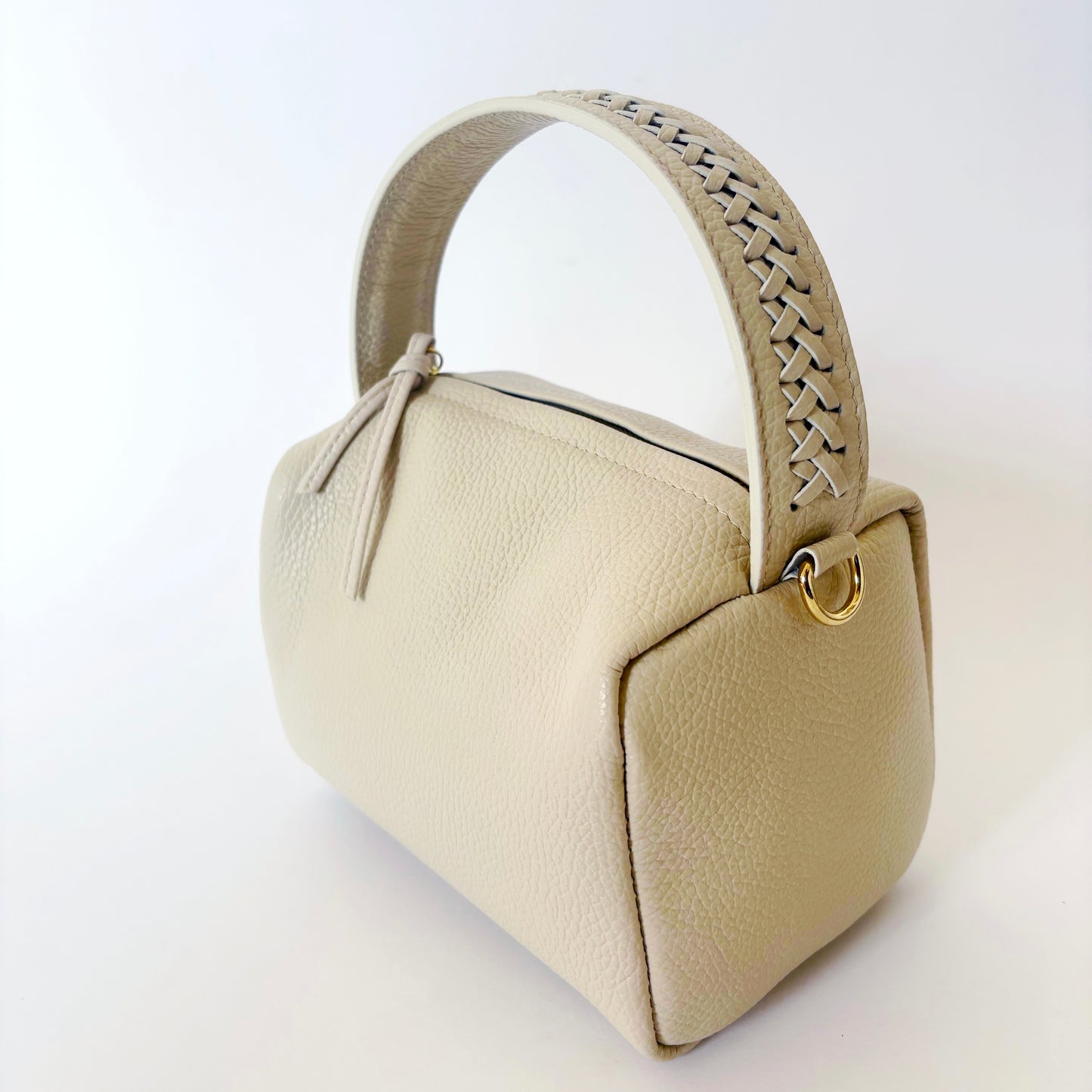 Braided Handle Bag Cream