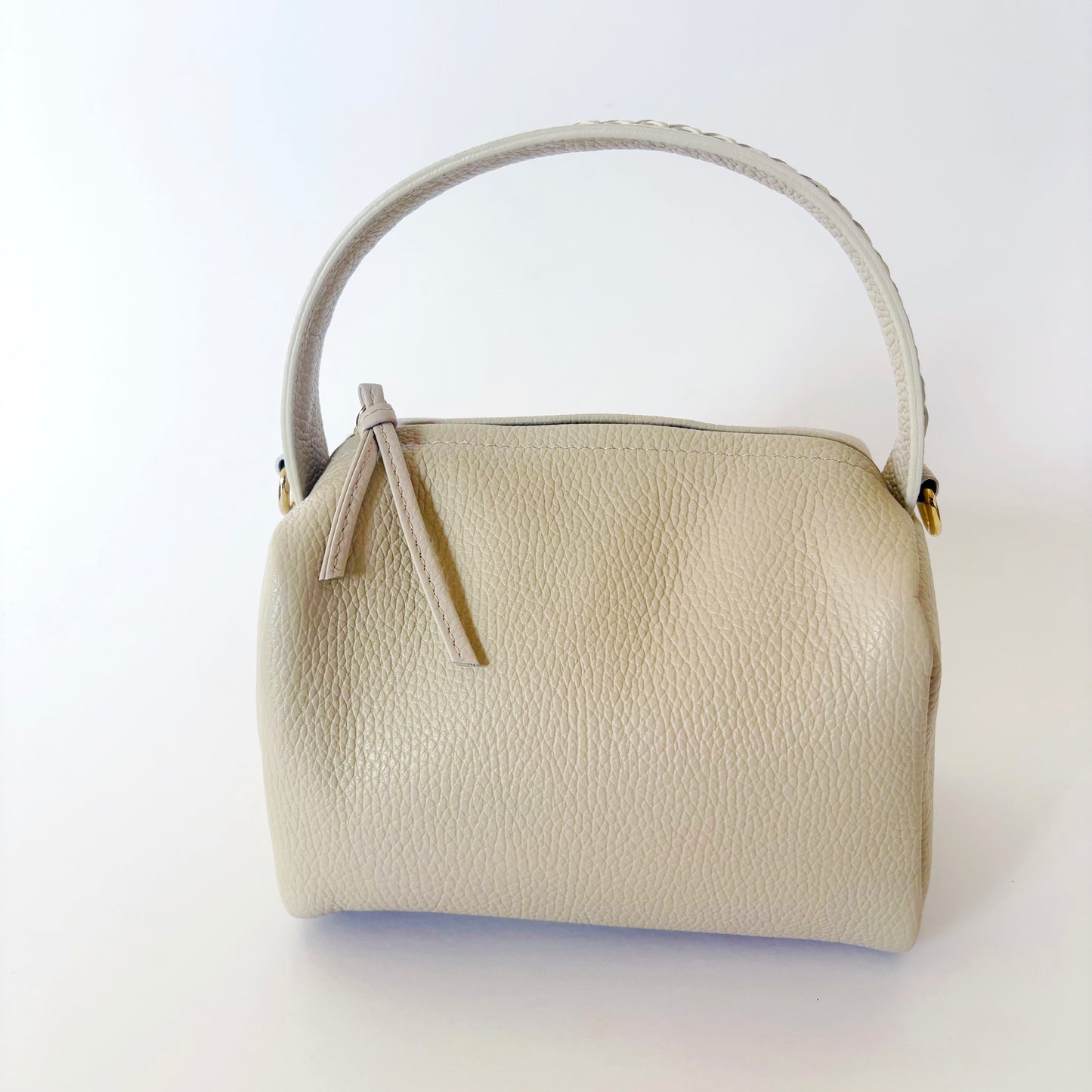 Braided Handle Bag Cream