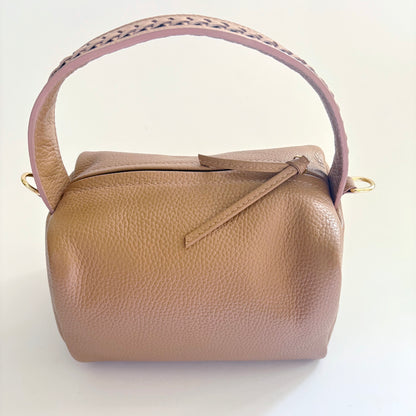 Braided Handle Bag Beige