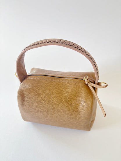 Braided Handle Bag Beige