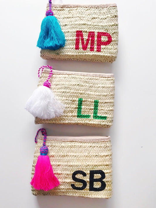 Straw Clutch + Monogram